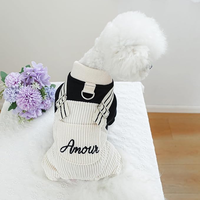 Dog Stylish Overalls Comfortable Puppy One Piece Outfits Summer Bib Overalls for Small Dogs Cute Pet Jumpsuit Onesie Chihuahua Yorkies Birthday Holiday Clothes Costume