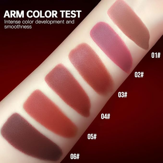 Matte Lipstick Crayon Set, Muted Nude Brown & Deep Rosewood – Waterproof Long Lasting Lip Liner Pencil, High Pigment Creamy Velvet Lipstick, Non-Drying Lip Color for Women, 01+04