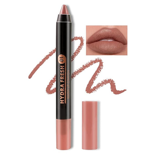 Boobeen Matte Lip Crayon Lipstik Pencil Velvety Creamy Matte Lip Liner Full Coverage High Pigment Waterproof Long Lasting Lipstick for Women, Matte Lip Color with Smooth