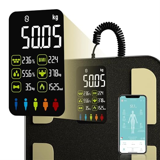 Ultra-Precision Digital Accurate Bathroom Smart Scale, Body Composition Monitor Health Analyzer, Smart Bathroom Digital Weighing Machine for Muscle Composition
