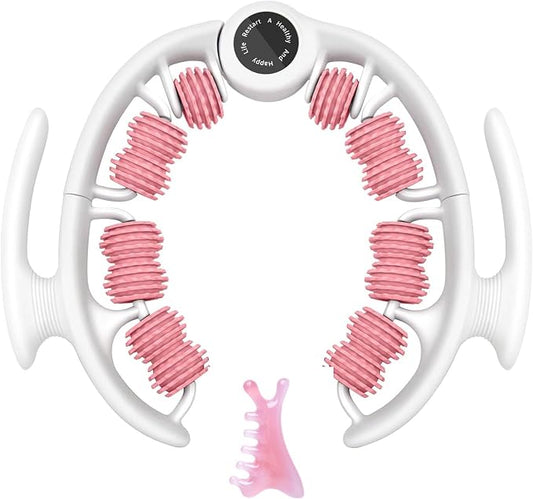 CAILENIFDC Anti Cellulite Massager Roller Lymphatic Drainage Tool Pink | Deep Tissue Pain Relief,Detachable into three small massagers for Thigh, Leg, Waist,Back