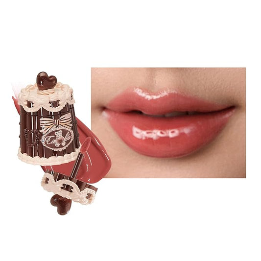 Flower Knows The Sweetie Bear Coating Lip Jelly,Soft Moisturizing Tinted Lip Gloss with Botanicals,Lightweight Non-Sticky Pink Lips Plumper,Cruelty-Free,0.18 oz(JE07 Canelé)