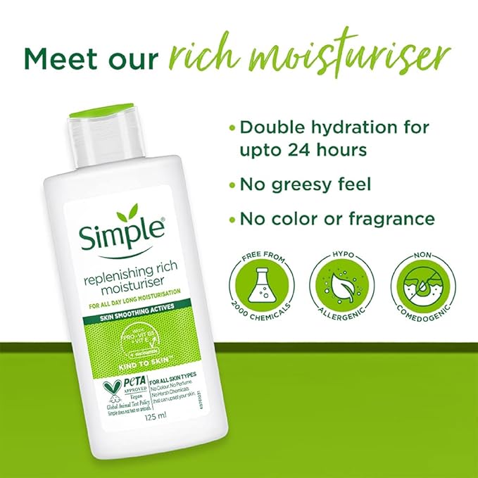 Simple Replenishing Rich Moisturiser, 125ml by Simple