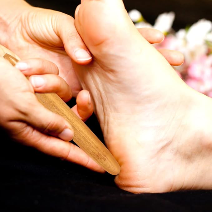 Wooden Massage Sticks 2-Pack Handheld Tools for Foot Neck and Body Pain Relief Portable Massage Stick for Indoor and Outdoor Use