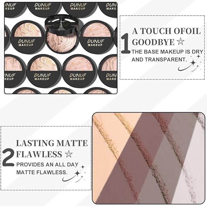 Baked Natural Correcting Pwoder Foundation Makeup, Highlighter Hybrid - Natural Finish, Waterproof Long Lasting, Demi-Matte Natural Finish, Talc-Free, Vegan, 05#