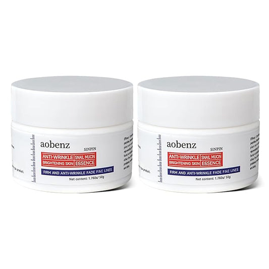 aobenz Snail Mucin Moisturizer - Snail Mucin 68%, Niacinamide 2%, Hyaluronic Acid | Firming & Hydrating Night Cream for Face, Neck | Anti Wrinkle, Tightening, Repair |For All Skin Types, 1.76FL(2PCS)
