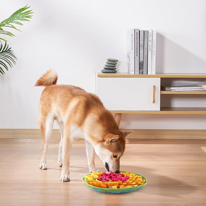 JIANWEI Pet Snuffle Mat for Dogs, Dog Digging Toys, Dog Treat Dispenser Indoor Outdoor Stress Relief, Interactive Dog Toy for Dogs Slow Eating and Mental Stimulation(Colorful)