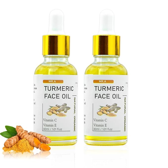 MR.A 2Pack Turmeric Oil, Turmeric oil with Vitamin C for Face Body, Great for Cleanses Skin, Moisturize & Soothing skin, Tumeric Face Oil for All Skin Type