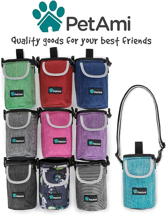 PetAmi Dog Treat Pouch, Large Hands-Free Training Bag, Purple