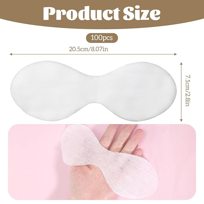 Styquenzer 100 Pcs Disposable Eye Mask, Non Woven Eye Care Covers Diy Clear Masks Paper Eyes Mask Spa Eyes Pads Sheet Nose Face Pads for Skincare Spa Wrap Retention Home Beauty Wet Compress