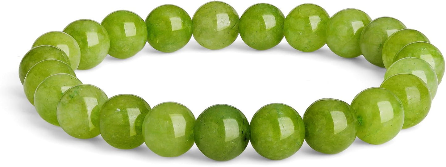 Crystal Vibe 8mm Beaded Bracelets For Women Men - Healing Crystal Bracelet - Adjustable Size