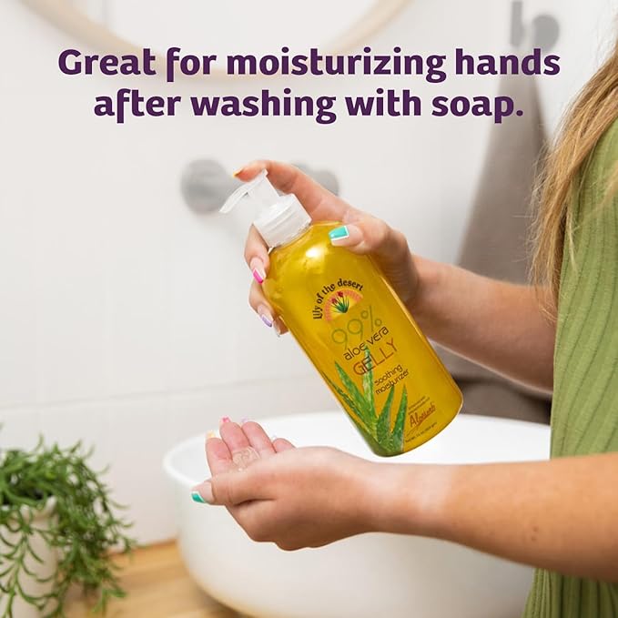 Lily Of The Desert Gelly Moisturizer - 99% Organic Aloe Vera Gel for Skin, After Sun Care with Aloe, Vitamin E Oil, and Vitamin C for Sunburn Relief, 16 Fl Oz