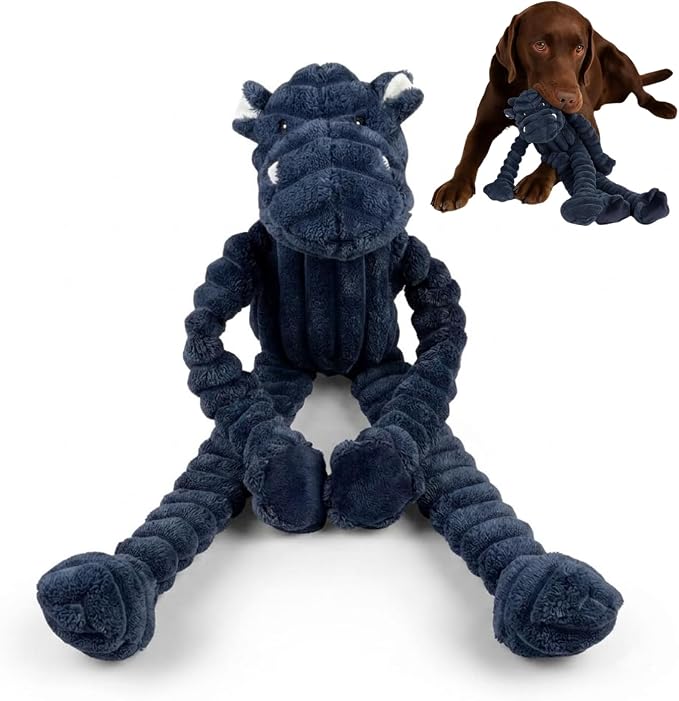 NANDOG My BFF Tank The Hippo Dog Toy XL, Large Soft Squeaky Toys