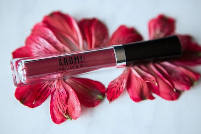 Aromi Maroon Burgundy Matte Liquid Lipstick | Long-Lasting Lip Color for Women, Bordeaux Wine, Dark Red, Blue Undertones, Vegan, Waterproof, (Red Dahlia)