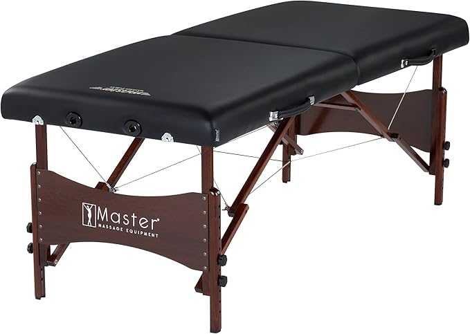 Master Massage Newport 30" Professional Portable Massage Table Package in Black with Ambient Lighting System
