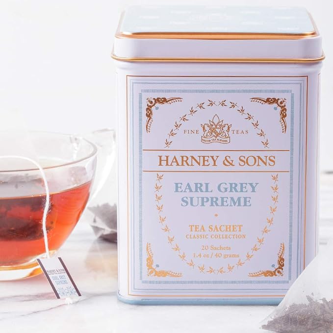 Harney & Sons Earl Grey Supreme, Black Tea, 20 Sachets (Pack of 2)