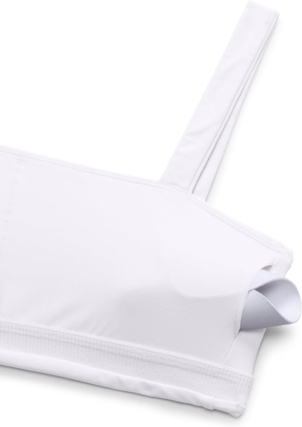 CRZ YOGA Butterlift Minimal Square Sports Bras for Women - Padded Supportive Wide Straps Yoga Workout Top