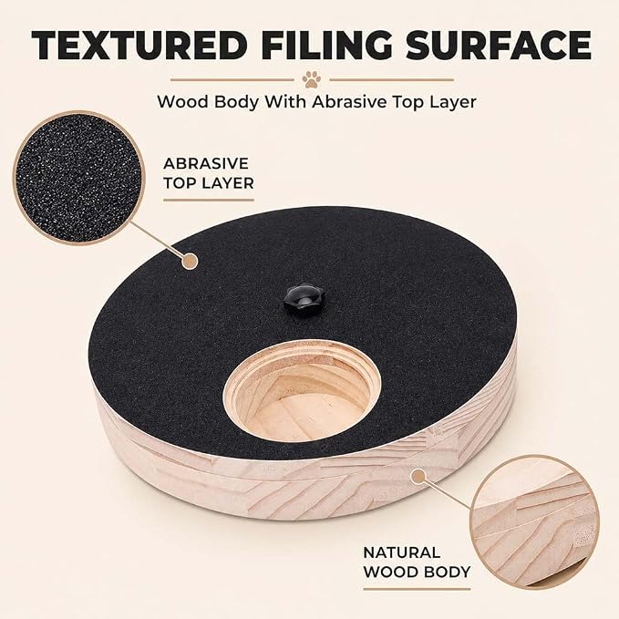 Wooden Rotating Dog Nail Scratch Board with Treat Dispenser