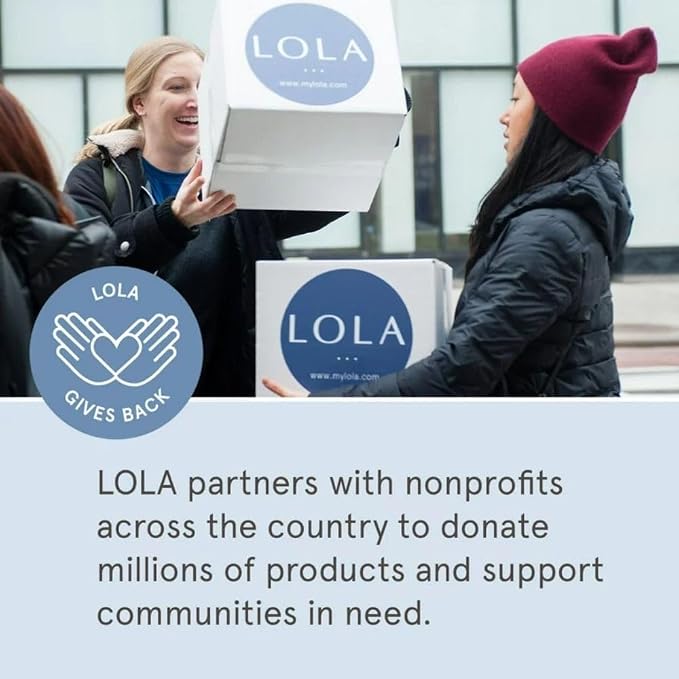 LOLA Non-Applicator 100% Organic Cotton Tampons, 32 Count Regular Non-App Tampons, Period Feminine Hygiene Products, HSA FSA Approved Products Feminine Care
