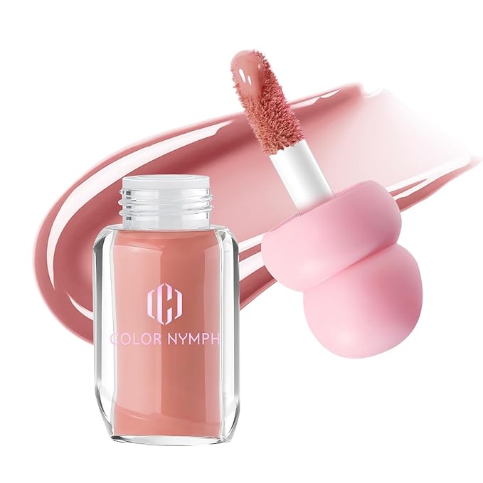 Color Nymph Lip Oil + Lip Gloss Duo, Moisturizing Lip Treatment & Shiny Lip Color, Gentle for Sensitive Dry Lips, Long-Lasting Gloss, #03 Beaver