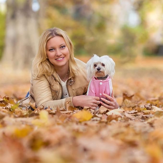 Dog Hoodie Security Clothes 4 Legs Jumpsuit Sweatshirt Hoodies Soft & Warm Dog Outfit Pullover Dog Winter Clothes Sweater for Small Medium Large Dogs Cats (Pink, Large)