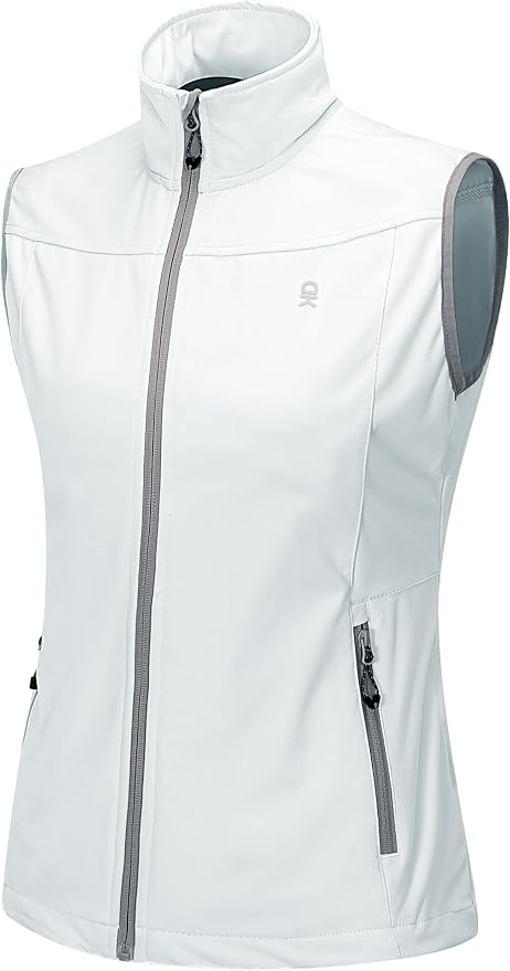 Little Donkey Andy Women's Lightweight Softshell Vest, Windproof Sleeveless Jacket for Running Hiking Travel