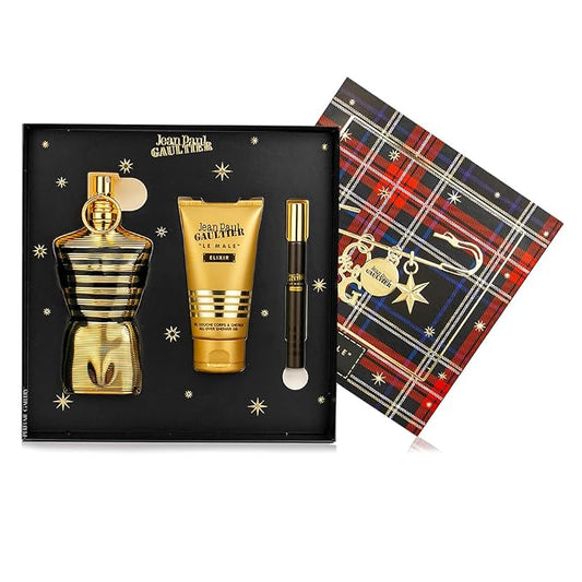 JPG Le Male Elixir Edp Set for Men 125 ml + Shower Gel 75 ml + Fragrance 10 ml