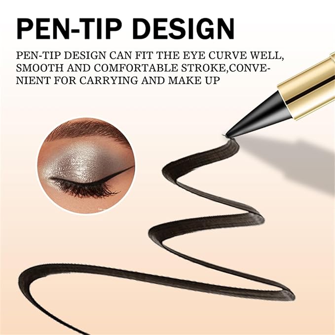 4Pcs Black Silver Grey Brown Gel Eyeliner Pencil Set, Halloween Makeup Waterproof Long Wear Natural Eye Lip Face Paint Stick Matte Liquid Eyeliner Cream Black Smokey Eye Liners Eyeshadow Crayon