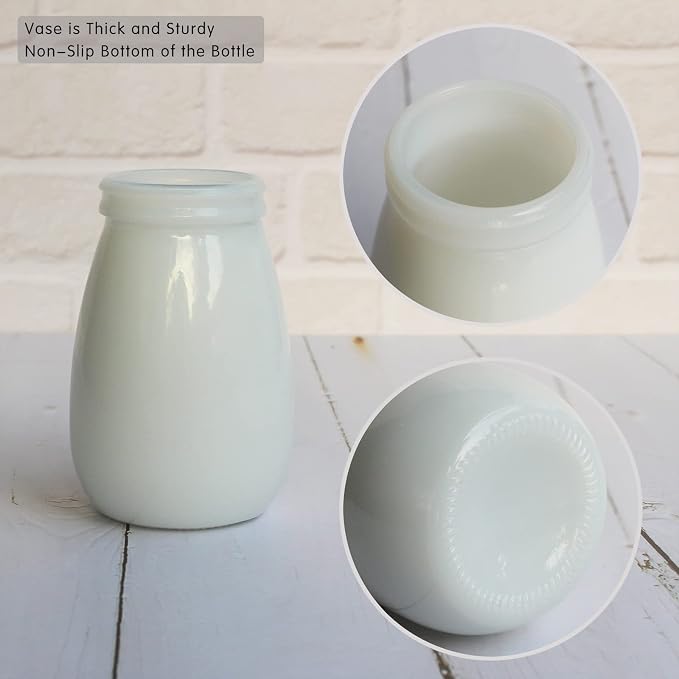 YANLING 6 Pack White Vase for Decor Small Ceramic Vase for Flowers | Bud Vases for Home Decor White Flower Vase, Boho Vases Dried Flowers Vases