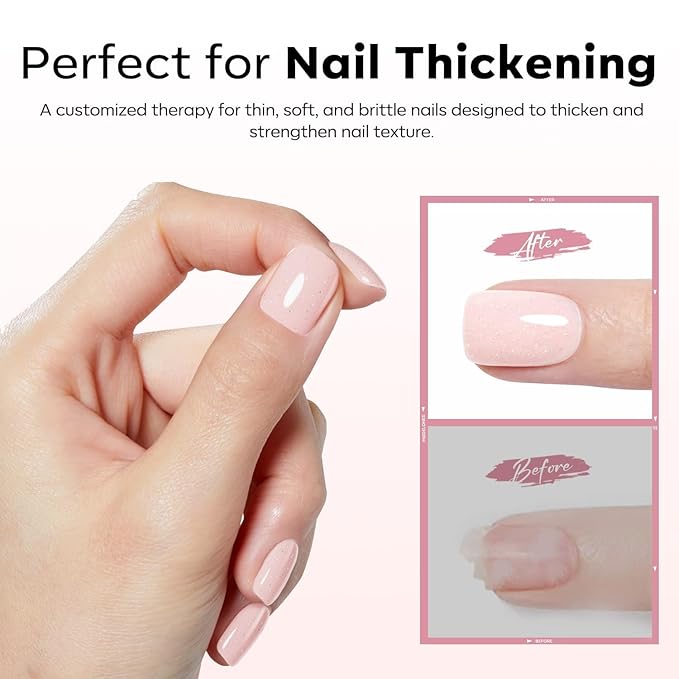 modelones Builder Rubber Gel Base Coat for Nails, Nude Glitter Rubber Base Gel Nail Polish for Strengthen Apex Building Extension Protect Weak Nails Long Last U V Manicure Gift for Women