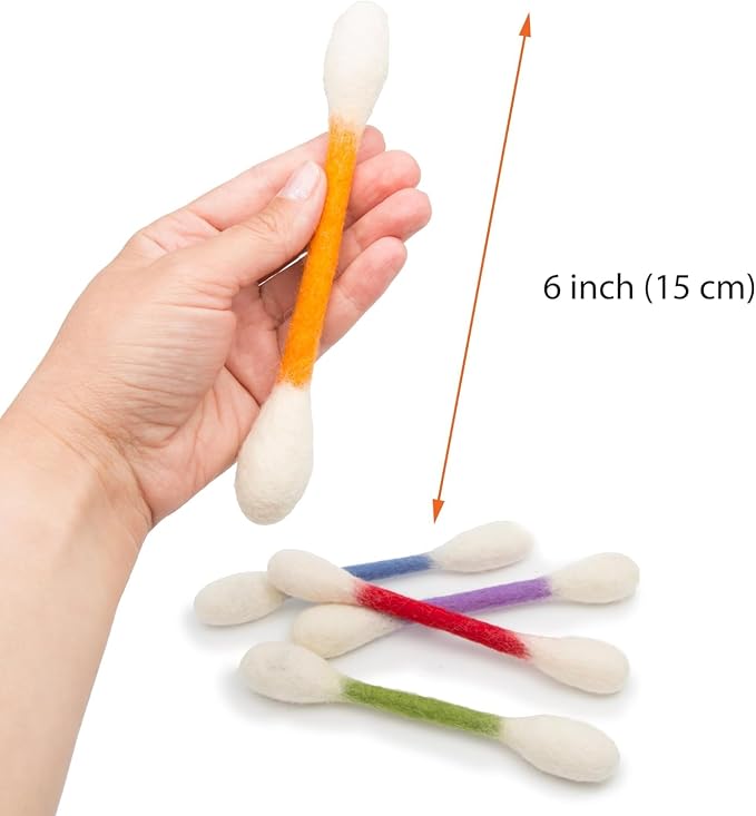 Cotton Swabs Cat Toys with Catnip, Giant Kitten Chew Sticks, Durable Dental Teething Ropes, Indoor Boredom & Dental Care, Pet Play Gift Accessories 6 Pack(Colorful)