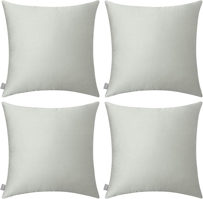 4-Pack 100% Cotton Comfortable Solid Decorative Throw Pillow Case,Thmyo Square Cushion Cover Pillowcase Sublimation Blank Pillow Covers DIY Throw Pillowcase for Sofa Bedroom(16x16 inch/ 40x40cm,Grey)