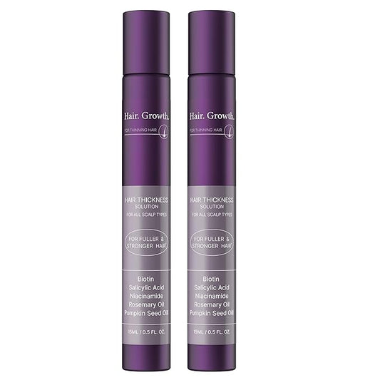 Hair Thickening Serum Helps Reduce Hair Loss, Hair Growth Serum Roll On for Men and Women, Scalp Care Balances Oil, Rosemary, 1 Fl Oz (Pack of 2)