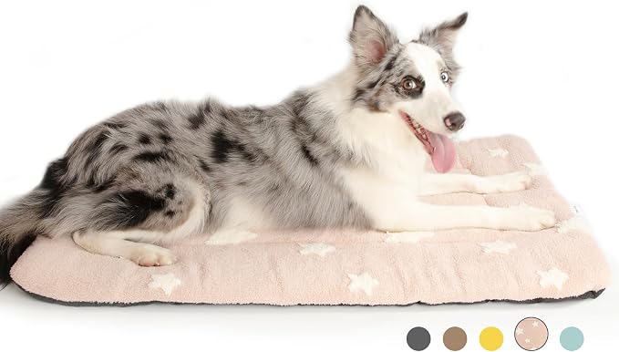 Mora Pets Dog Crate Pad Washable Dog Bed for Crate Flat Cat Pet Kennel Mat | Soft Dog Bed Mat, Crate Pad for Dog Cages Cozy Sleeping Liner, Pet Pillow Cushion Large Puppy Bed Cute Anti Slip Pink 36 x 23