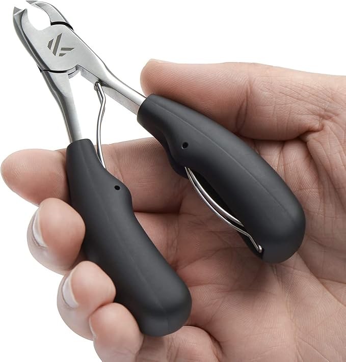 Toenail Clippers for Thick Toenails – KLIPP 15 mm Wide Jaw Thick Fingernail and Toenail Cutter with Curved Stainless-Steel Blades for Seniors (Eagle Beak)