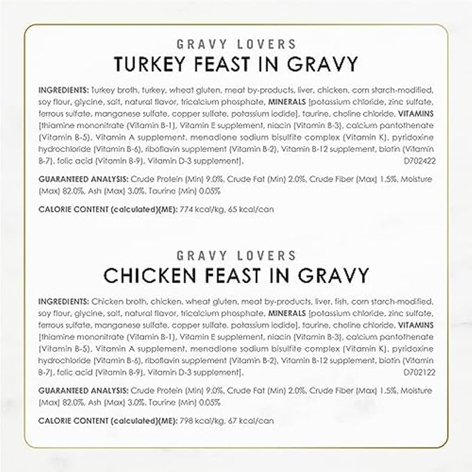 Fancy Feast Purina Gravy Lovers Poultry and Beef Grilled Gourmet Wet Cat Food Variety Pack - 3 oz. Cans,(Pack of 60)