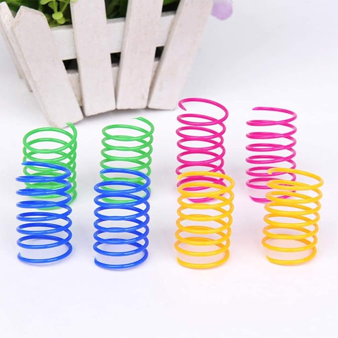 Andiker Cat Spring Toy, 12 Pc Colorful Cat Kicker Toys Interactive Cat Toys for Indoor Cats Swatting, Biting, Hunting to Kill Time and Keep Fit