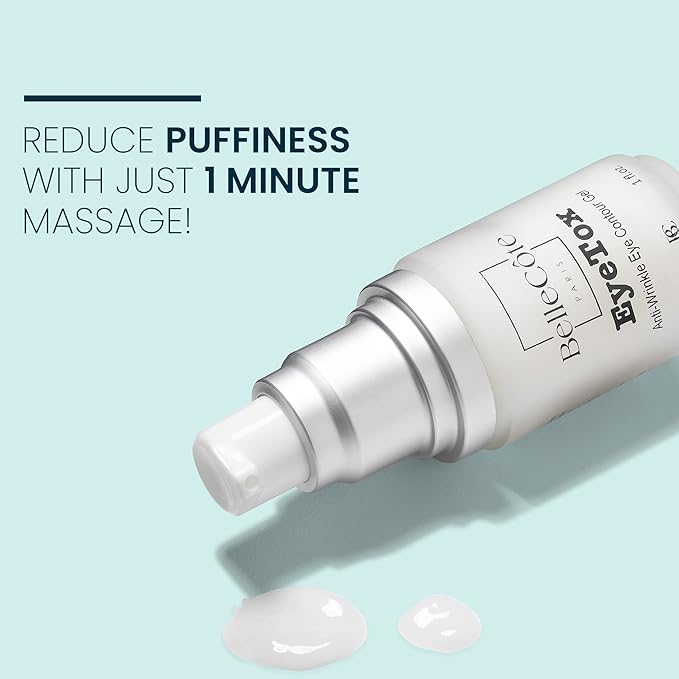 Anti Wrinkle Eye Contour Gel - Eye Gel for Dark Circles and Puffiness, Eye Treatment with Hyaluronic Acid & Vitamin C+E Complex for Dry & Dehydrated Skin Around Eyes, Diminishes Fine Lines | (1 Fl Oz)