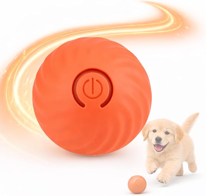 Interactive Dog & Cat Toy Ball, Automatic Moving Pet Toy for Small & Medium Dogs and Cats, USB-C Rechargeable Rolling Indoor Dog Toy for Boredom Relief