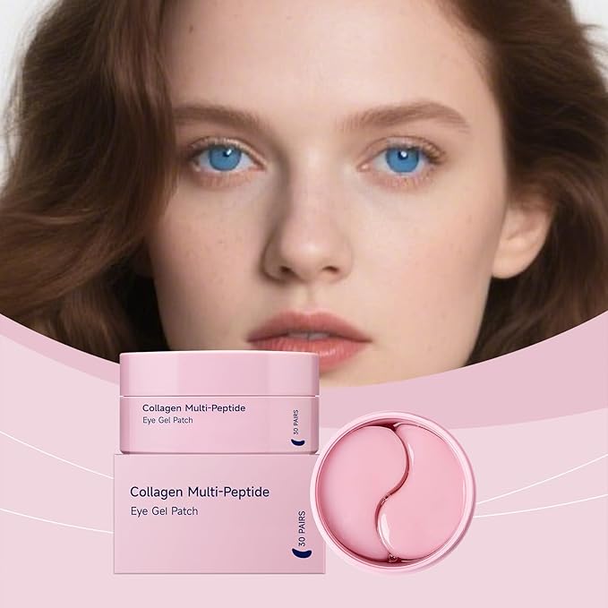 Collagen Eye Patches, Peptide Eye Patches - 30 Pairs Collagen Under Eye Patches | 15-Min Hydrating Hydrogel Eye Mask for Firming, Brightening, Pregnancy Safe (Men & Women)