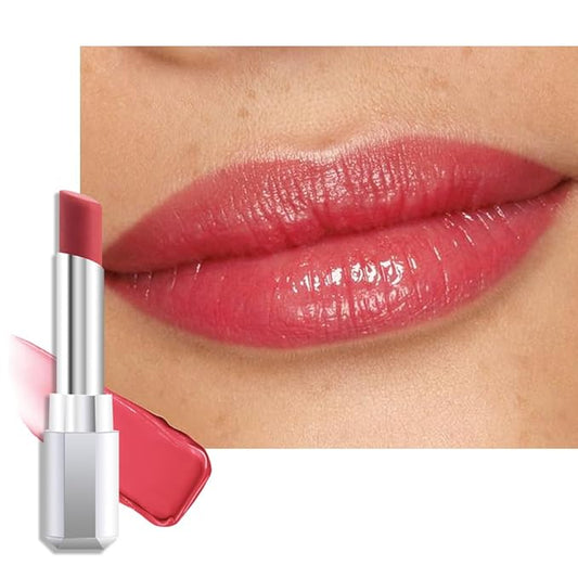 evpct Girly Pink Honey Lipstick Tinted Lip Balm, Sheer Hydrating Shine Tinted Lipstick for Women, Moisturizing Lip Color, Nourishing Tinted Lip Balm Plumper Gloss Stain, Glossy Shiny Finish, 06 Girly