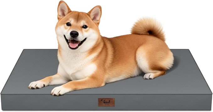Outdoor Waterproof Orthopedic Dog Bed for Medium Size Dogs | Egg Crate Foam for Joint Support, Fits 36x23 Crates, TPU Waterproof Layer, Machine Washable 1680D Oxford Cover, Up to 50 lbs