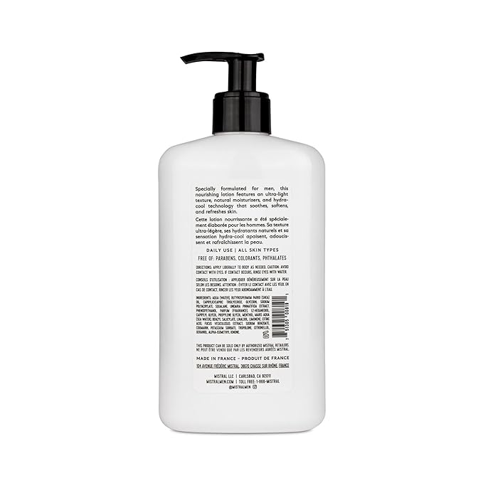 Mistral Men's Hydra-Cool Body Lotion, Cool Marine, 16.9 Fl Oz