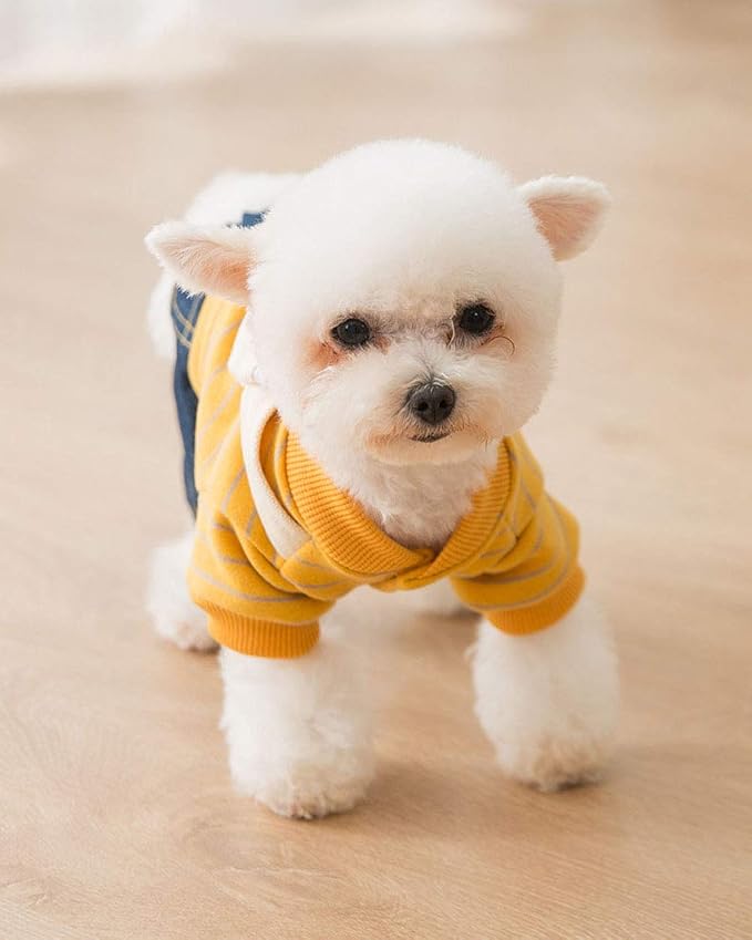 Dog Denim Clothes Pet Adorable Sweatshirt & Jeans Outfits for Medium Small Dogs Puppy Jumpsuit Cat Pants