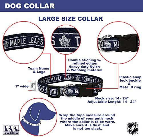 NHL Toronto Maple Leafs Collar for Dogs & Cats, Large. - Adjustable, Cute & Stylish! The Ultimate Hockey Fan Collar!