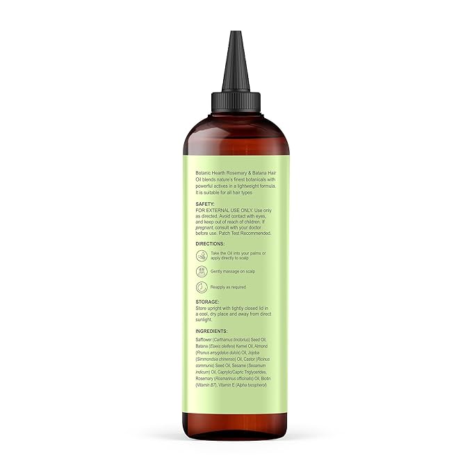 Botanic Hearth Hair Oil for Hair Growth & Hair Treatment Oils | Strengthening Dry, Frizzy, Damaged Hair & Scalp Treatment | Rosemary Batana Hair Oil – 6.7 Fl Oz (2 Pack)