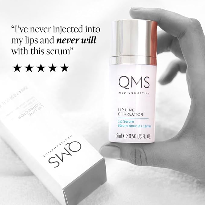 QMS Medicosmetics Lip Line Corrector Lip Serum – Formulated to Reduce Fine Lines + Wrinkles – Hydrates + Plumps Lips – 0.5 oz