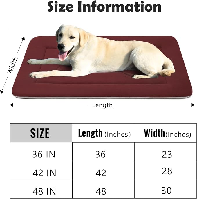 Extra Large Dog Bed Crate Mat 47 in Non-Slip Washable Soft Mattress Kennel Pads