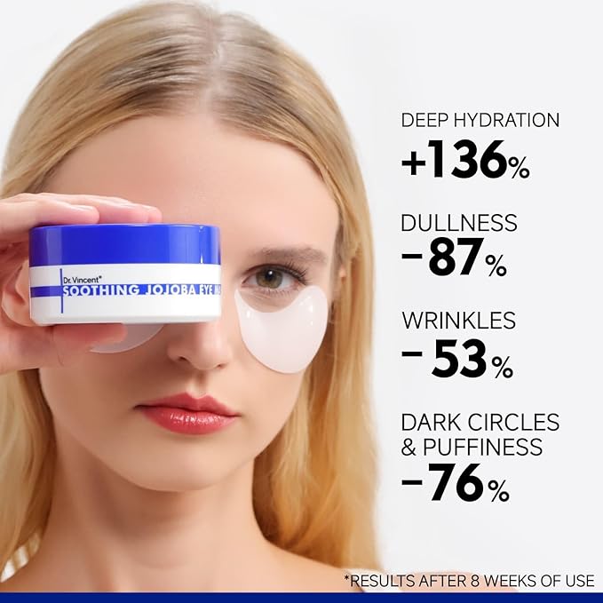 Peptide Jojoba Under Eye Patches, Collagen Eye Mask Instant Reduces Dark Circles and Puffiness, 60 Firming Undereye Hydrating & Cooling for Bags Treatment, Wrinkles, Vegan, No Fragrance