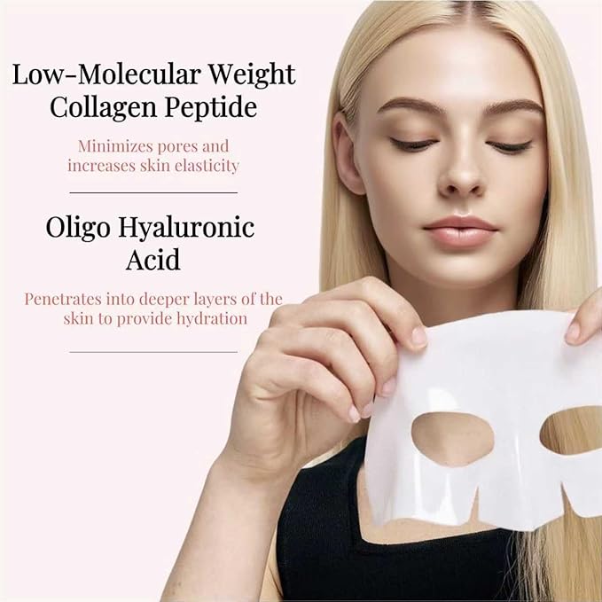 Bio-Deep Collagen Face Mask, Overnight Deeply Hydrate, Korean-style Ultimate Skincare, Suitable for Ladies' Delicate Skin Care, Pore Minimizing, Firm Skin -1.05oz (30g) x 4PCS